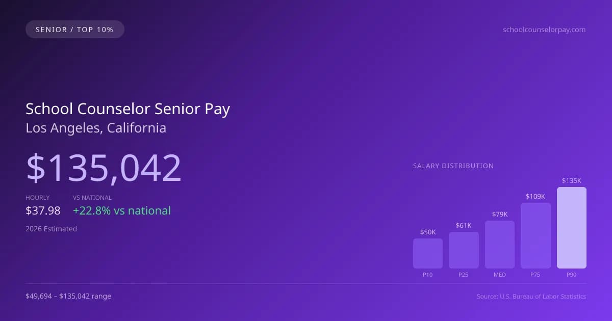 School Counselor Senior Salary in Los Angeles, CA — 2026 est., based on 2025 BLS