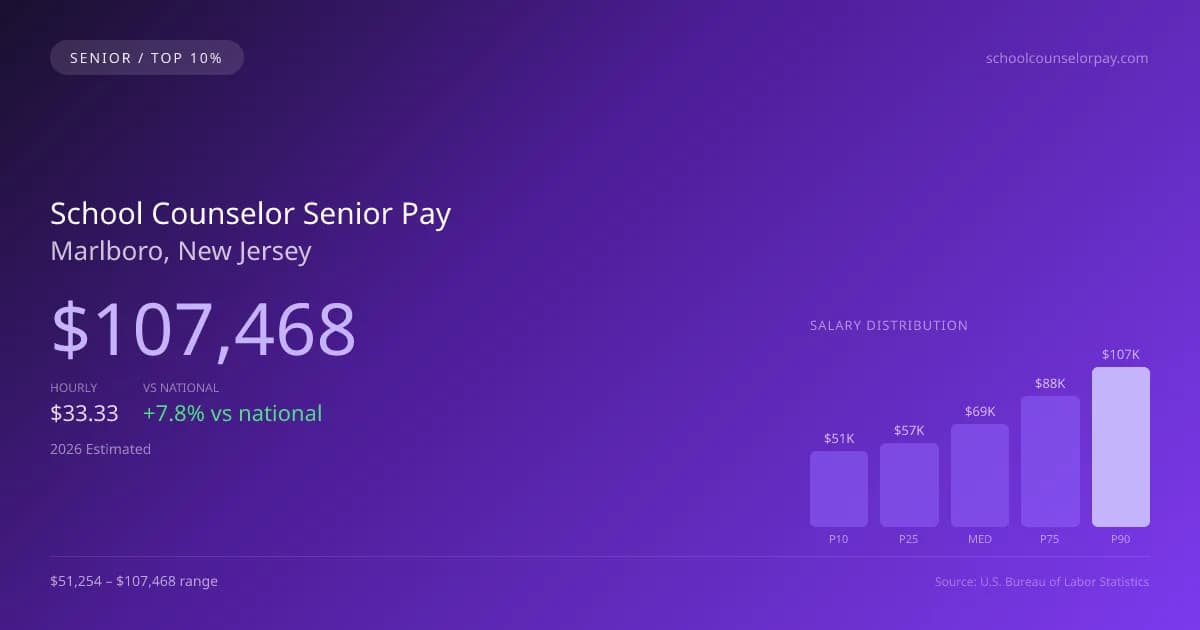 School Counselor Senior Salary in Marlboro, NJ — 2026 est., based on 2025 BLS