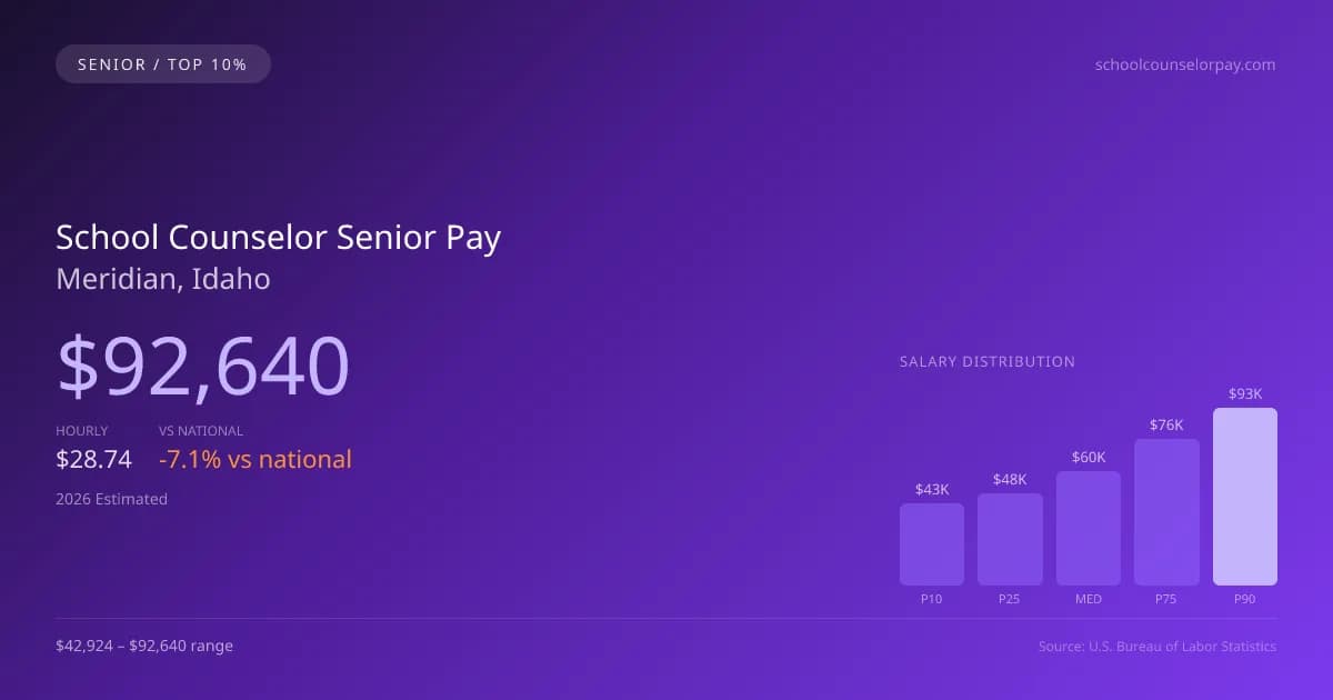 School Counselor Senior Salary in Meridian, ID — 2026 est., based on 2025 BLS